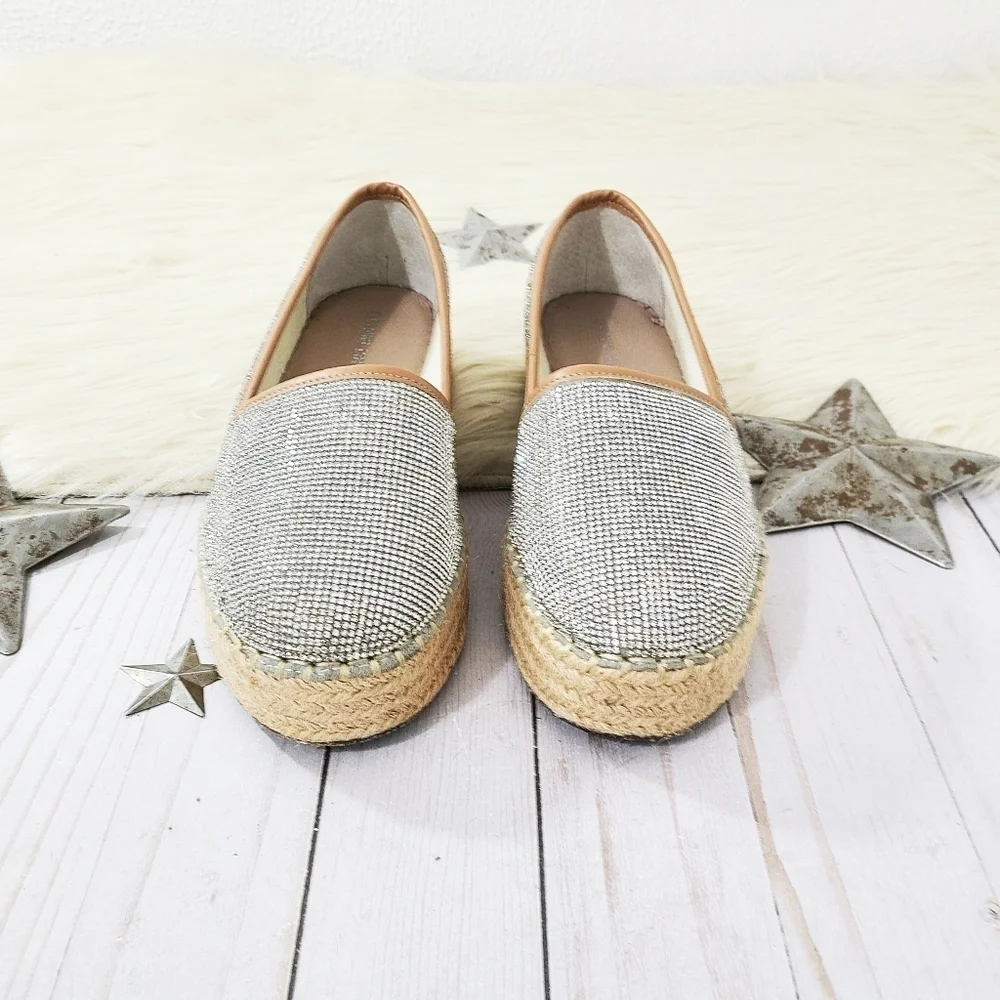 Gianni Bini Bruxie rhinestone loafer espadrille size 7.5